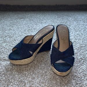 Jessica Simpson Denim Espadrille Wedges